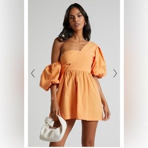 Showpo Sula Mini Dress, Sherbert Orange, Size 8
